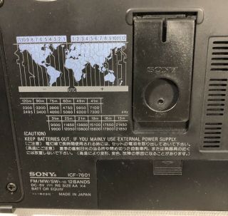 Sony ICF - 7601 Radio 12 - Band Receiver FM/MW/SW Analog Portable Vintage Antenna 5