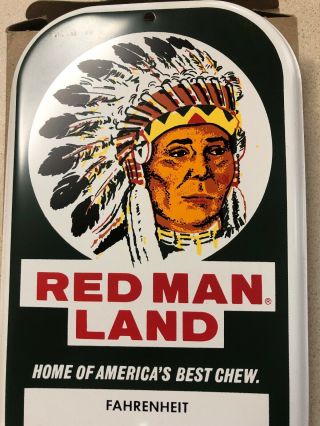 Red Man Chewing Tobacco,  Vintage Thermometer Advertisement,  NOS 3