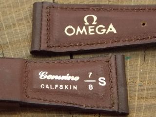 Omega Vintage NOS Gents Brown Calfskin Leather Watch Band 22mm Short 3