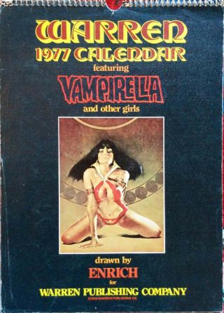 Warren Vampirella 1977 Vintage Calendar Enrich Enric Torres - Pratt (vg)