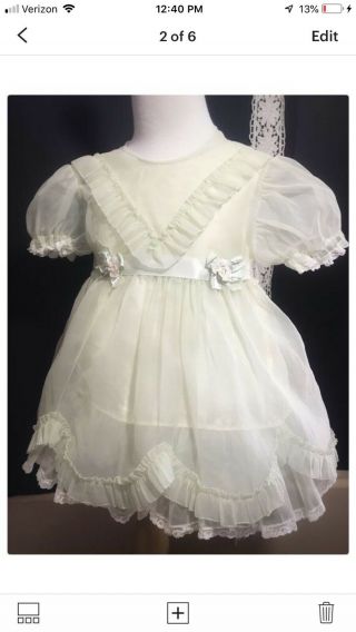 Vintage 1950s Baby/ Or Doll Nylon Green Sheer Party Dress W/slip Pattiplaypal,