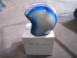 Vintage Shoei Medium Stripe Blue Pearl Open Face Motorcycle Helmet DS D - 3 D - 3A 4