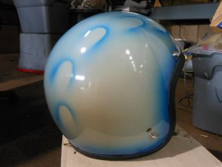 Vintage Shoei Medium Stripe Blue Pearl Open Face Motorcycle Helmet DS D - 3 D - 3A 6