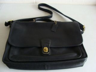 Coach Vintage Black Leather Metropolitan Briefcase / Messenger Bag 5180 - Vguc
