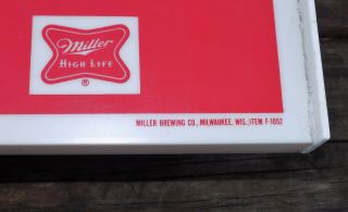 Vintage Miller High Life Champagne of Beers Hanging Lighted Sign Great 8