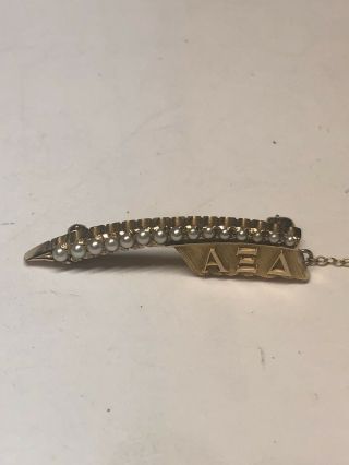 Vintage Alpha Xi Delta Sorority Pin,  Beta Alpha Chapter,  10k Gold,  4.  5 Grams