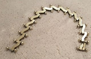 Vintage Sterling Silver Zig Zag Link Bracelet 7.  5 "