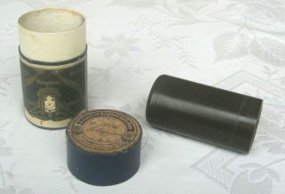Rare German Brown Wax Phonograph Cylinder Record Vocal & Band Pictorial Box