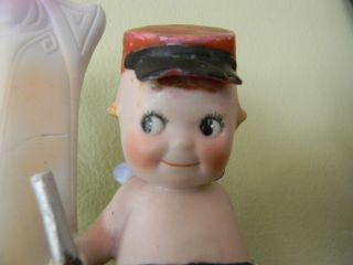 Antique Bisque Kewpie Figure Civil War Soldier Vase Figurine Rose O ' Neill 2