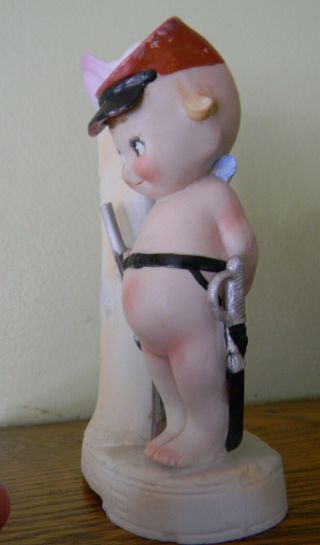 Antique Bisque Kewpie Figure Civil War Soldier Vase Figurine Rose O ' Neill 7