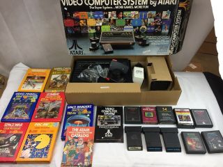 Vintage Atari Cx - 2600 Video Computer System W/ 17 Games