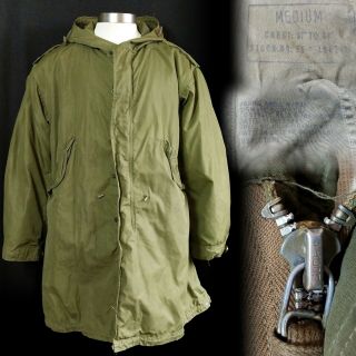 Vintage 1950s Korean War M1951 Fishtail Parka With Liner M