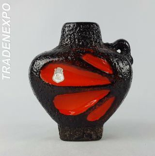 Vintage 60 - 70s Es Keramik (emons Sohne) Daisy Vase West German Pottery Fat Lava