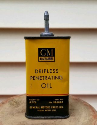 Vintage Gm General Motors Handy Oiler Oil Can Household Pentrating Oil