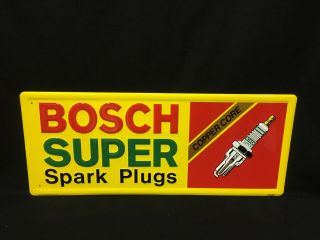 Vintage Nos Bosch Spark Plug Plugs Sign Advertising Embossed