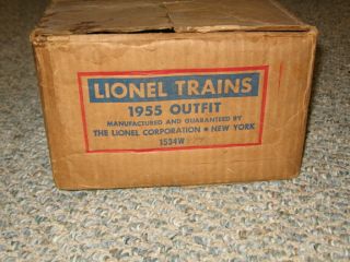 Rare Lionel Postwar 1534w Set Box For 1955 Burlington Passenger Set