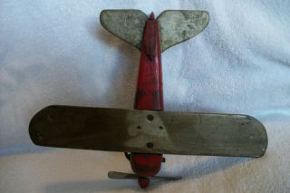 Vintage Folk Art Airplane Hand Carved Wooden & Painted - Hand Carved 6