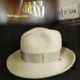 Vintage 7 - 1/4 1950s Adam Vicorona Fuzzy Long Nap Fedora Hat