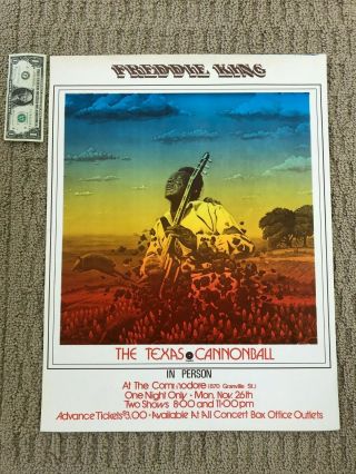 1973 Freddie King Blues Concert Poster Old Vintage Jim Franklin Commodore Bc