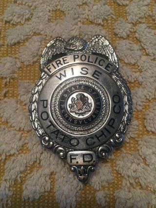 Rare Vintage Obsolete Wise Potato Chip Co.  Fire Police Berwick Pa.