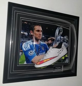 Rare Frank Lampard Of Chelsea Signed Boot Autographed Champions League Display