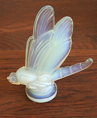 Vintage Sabino Dragonfly Glass Car Mascot Hood ornament figurine 2