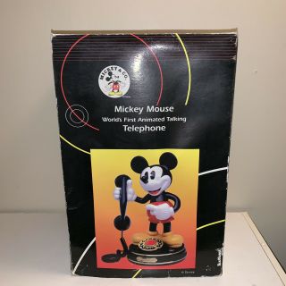 Vintage Disney Mickey Mouse 1997 Telemania Telephone Rotary Phone NIB 2