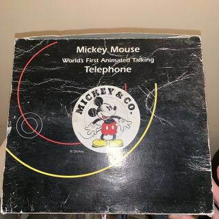 Vintage Disney Mickey Mouse 1997 Telemania Telephone Rotary Phone NIB 3