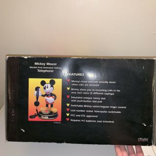 Vintage Disney Mickey Mouse 1997 Telemania Telephone Rotary Phone NIB 4