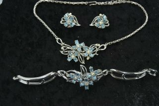 Vintage Costume Jewellery Bracelet,  Neacklace & Earring Set Signed Kramer