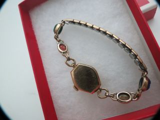 Vintage 14k Gold Ladies Wrist Watch 17j Swiss 3 grams Scarab Bracelet Band 3
