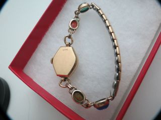 Vintage 14k Gold Ladies Wrist Watch 17j Swiss 3 grams Scarab Bracelet Band 4