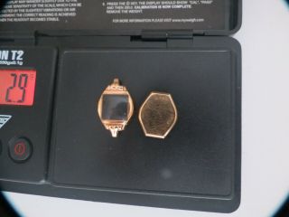Vintage 14k Gold Ladies Wrist Watch 17j Swiss 3 grams Scarab Bracelet Band 6