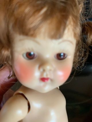 Vintage Vogue Strung Ginny Doll Auburn Red Hair & Auburn Brown Eyes