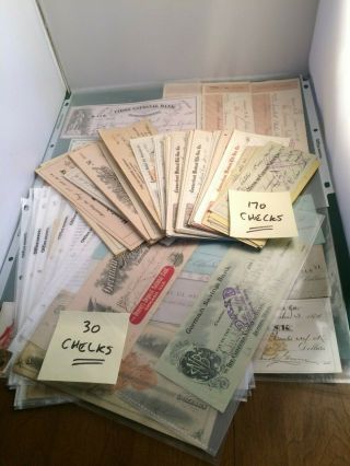 200 Antique/vintage Bank Checks - 1800 