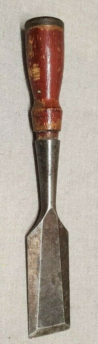 Vintage Stanley No.  750 1.  5 Inch Wood Chisel,  Beveled Edge Socket Handle Chisel