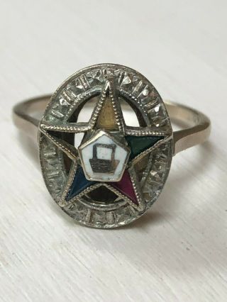Vintage 10k Gold Eastern Star Ring Size 8 - 3/4