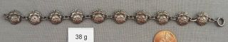 Antique Sterling Silver Religious Link Bracelet,  Mary,  Joseph,  Jesus,  Etc