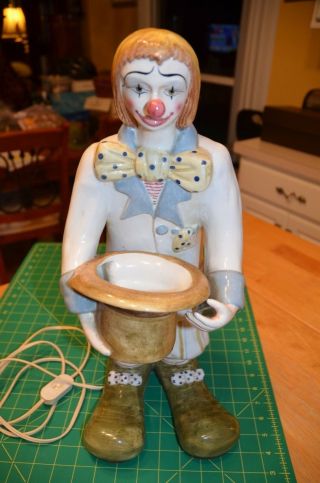 Nove Z.  A.  Dal 1860 Ceramic Clown Figure Italia A Zen Fountain ? Vintage Italy