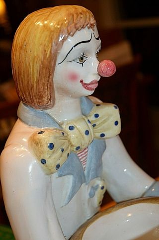 NOVE Z.  A.  DAL 1860 Ceramic Clown Figure Italia A Zen Fountain ? Vintage Italy 3