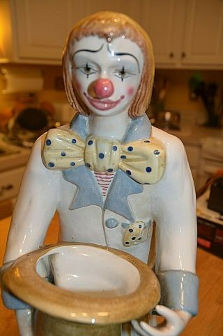 NOVE Z.  A.  DAL 1860 Ceramic Clown Figure Italia A Zen Fountain ? Vintage Italy 5