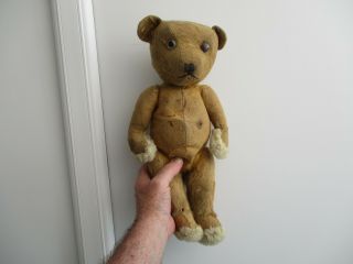 A Vintage Straw Filled Teddy Bear C1930/50s