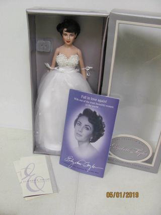 Vtg Elizabeth Taylor Vinyl Portrait Doll 16 " In Evening Gown Nib Franklin