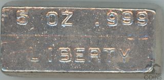 5 Oz.  999 Liberty Poured Loaf Art Bar Vintage Ingot Rare