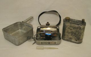 Vintage Optimus Model 99 Camp Hiking Backpacking Stove & Fuel Can Perfect