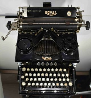 VINTAGE / ANTIQUE ROYAL MODEL 10? TYPEWRITER WITH BEVELED GLASS SX - 1536989 2