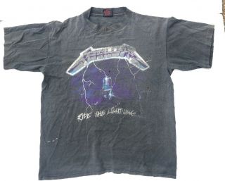 Metallica Vintage T Shirt 90s 1991 Ride The Lightning L Thrash Metal Band