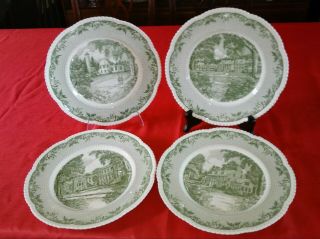 Rare Set,  Wedgwood of Etruria Dartmouth College Plates.  Cauldon Lace 12