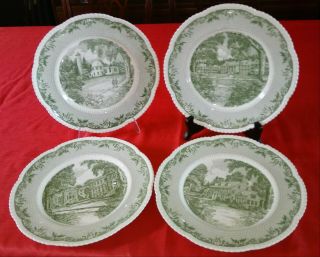 Rare Set,  Wedgwood Of Etruria Dartmouth College Plates.  Cauldon Lace
