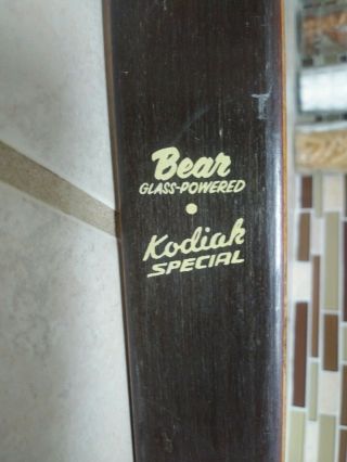 Vtg 1953 Canada Bear Glass Powered Kodiak Special 60 " 44 @ 26 Recurve Bow R